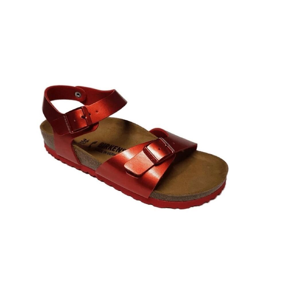 Birkenstock Rio Sandal Size 26 Toddler 8-8.5 in Soft Metallic Red New!